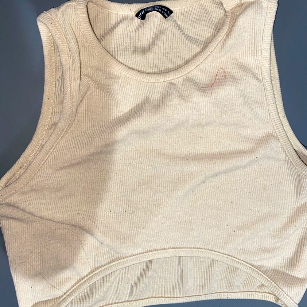 Tan crop top with a nice cut